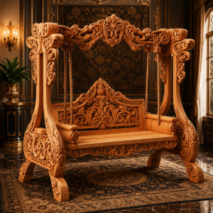 Royal Hand-Carved Wooden Swing {Jhoola}