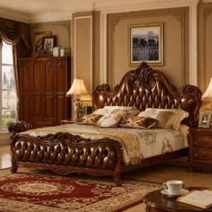 Luxury Handcrafted Tufted Wooden Bed