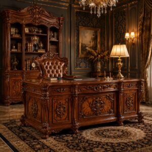 Royal Executive Carved Wooden Desk