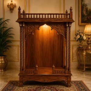 Royal Handcrafted Wooden Mandir Temple Cabinet