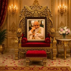 Royal Red & Gold Guruji Darbar Chair