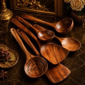 Natural Wooden Kitchen Cutlery Set