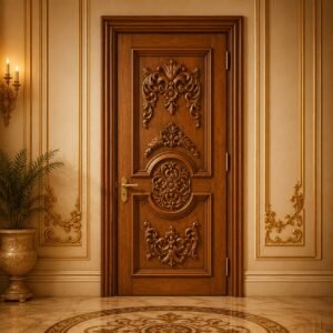 Imperial Floral Carved Wooden Door