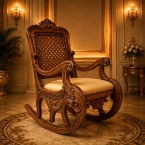 Regal Carved Rosewood Rocking Chair