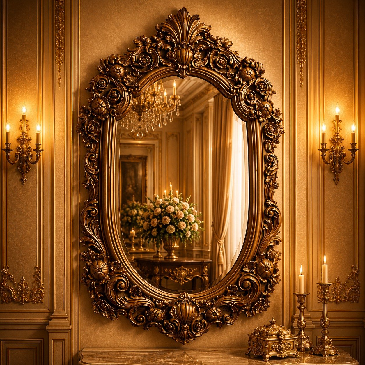 Ornate Wooden Mirror