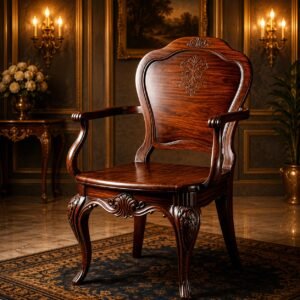 Royal Carved Wooden Armchair