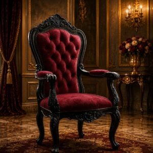 Imperial Velvet Carved Armchair